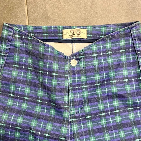 We the Free Free People Isla Slim Straight Plaid Pants Jeans Size 29 - Picture 6 of 13